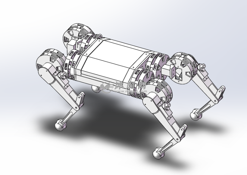 四足机器人菠萝狗 - 机器人模型图纸 - 沐风网