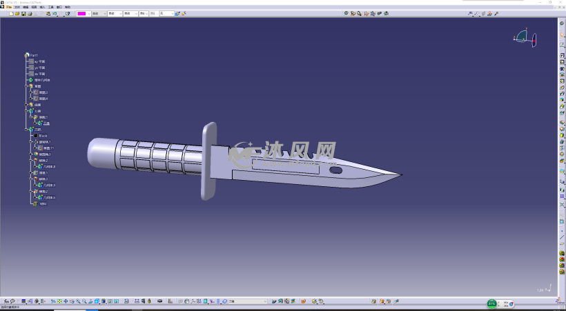 野外实用匕首 - 军工模型图纸 - 沐风网
