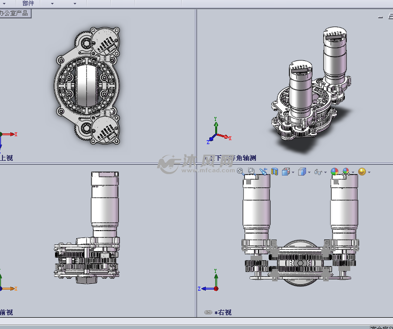 转向轮变速设计模型三视图