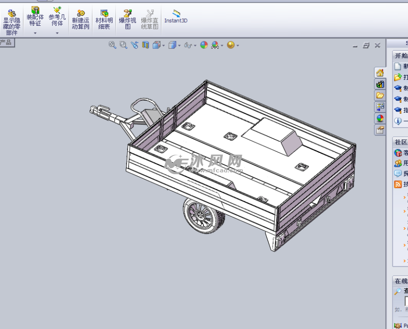拖车设计sw - 专用车图纸 - 沐风网