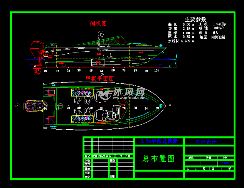 55m快艇设计图
