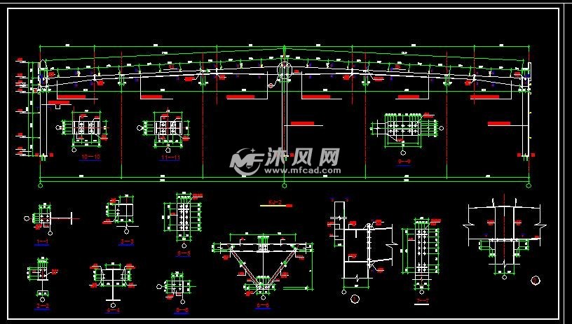 门式刚架轻型房屋钢结构施工图 - 办公建筑图纸 - 沐风网