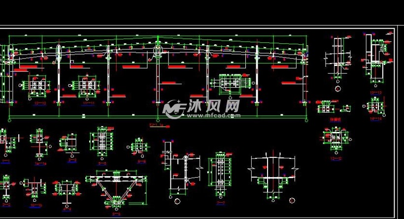 门梁架立面结构图