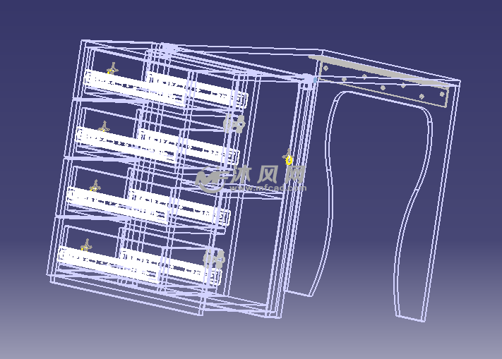 折叠桌设计三维模型 - 桌图纸 - 沐风网