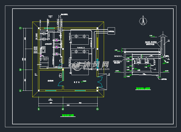 锅炉房管道平面图
