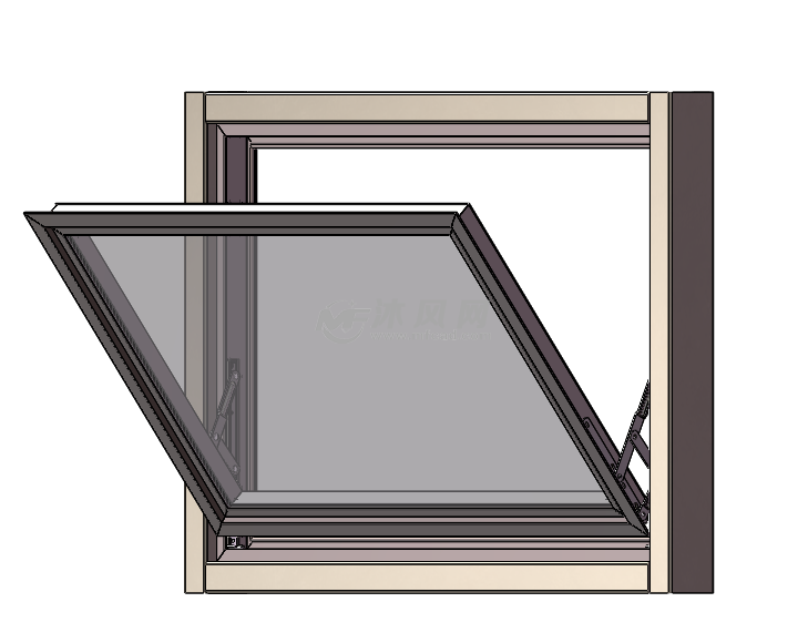 幕墙窗-下悬窗开启2