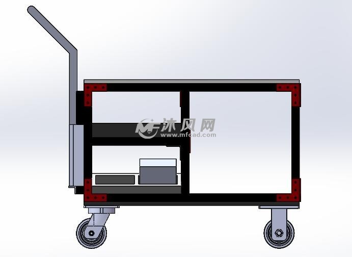 工厂手推工具车设计 - 工位器具图纸 - 沐风网
