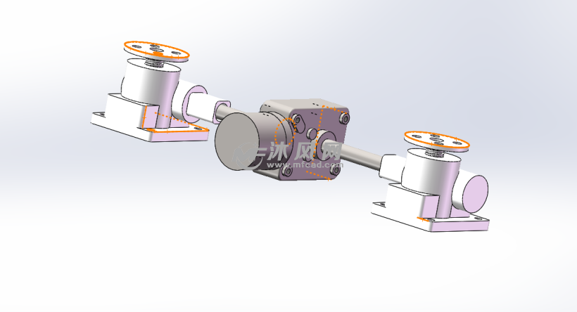 双轴电机的蜗轮蜗杆升降装置图纸下载_传动件图纸 - 沐风网
