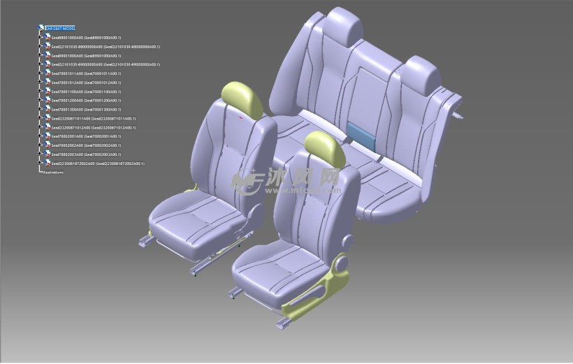 五座汽車座椅模型