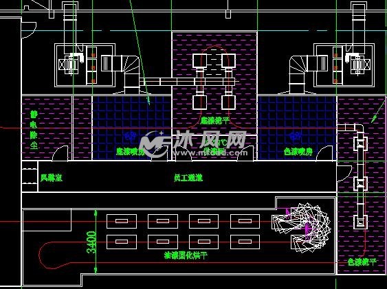 車用注塑材料零部件噴塗車間佈置圖