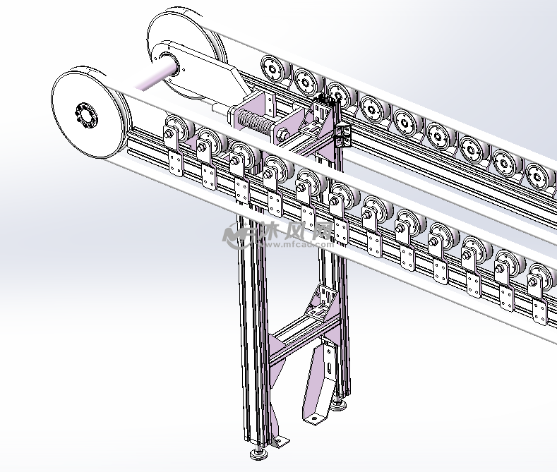 双排皮带传送带 - 输送和提升设备图纸 - 沐风网