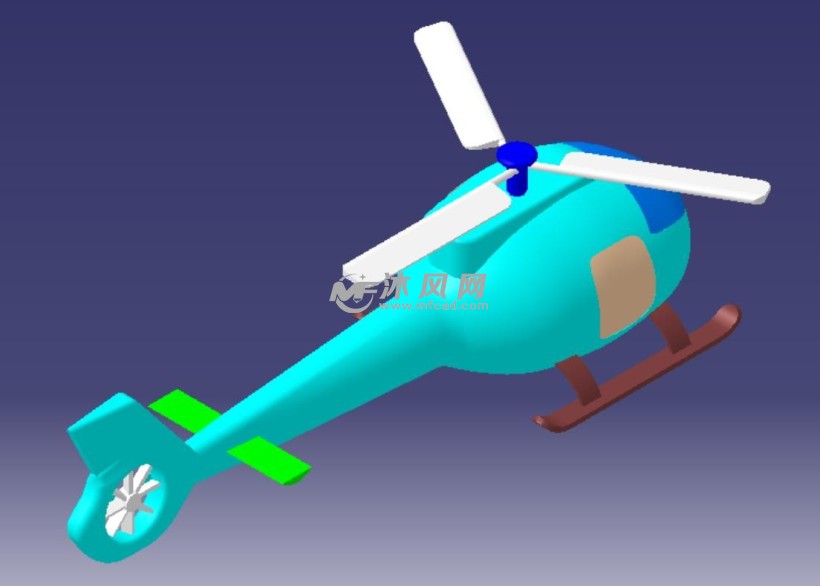 直升飛機設計三維模型 - 航空航天圖紙 - 沐風網