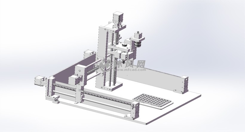 三轴点胶机三维模型 - 电子产品制造设备图纸 - 沐风网