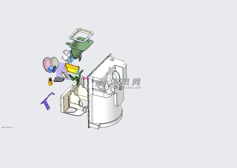 对开门冰箱外取制冰本体爆炸图