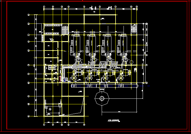 锅炉房4.50米层管道平面图