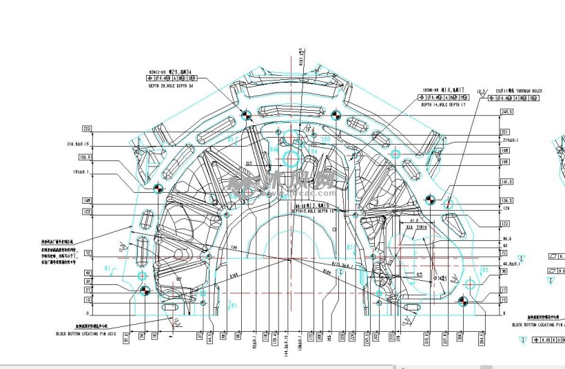 v型发动机气缸体cad图纸