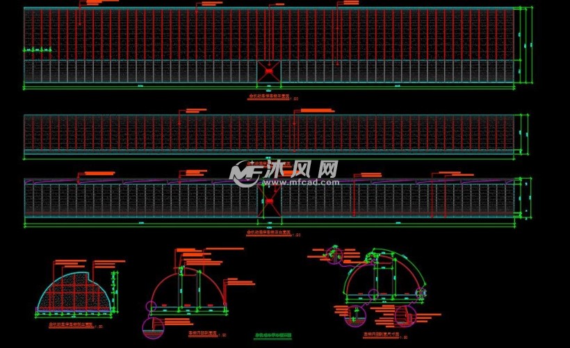 非機動車停車棚正立面圖