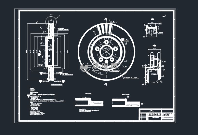 刹车盘cad图纸 - 制动系统图纸 - 沐风网