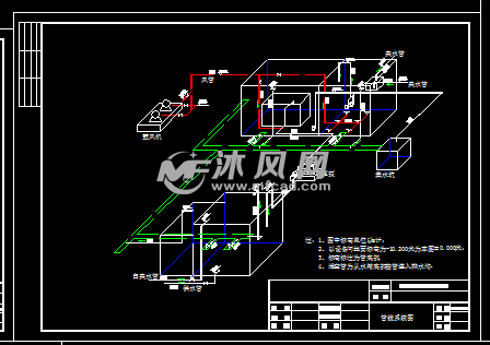 办公楼中水回用水处理施工图 - 环保图纸 - 沐风网