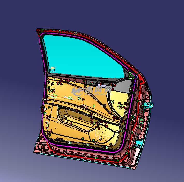 轎車前車門詳細設計3d模型