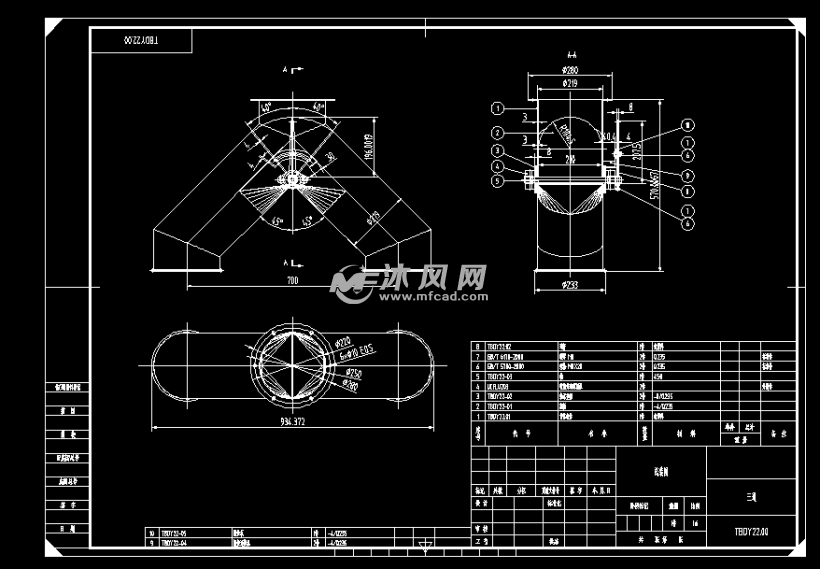 219手动圆三通图纸