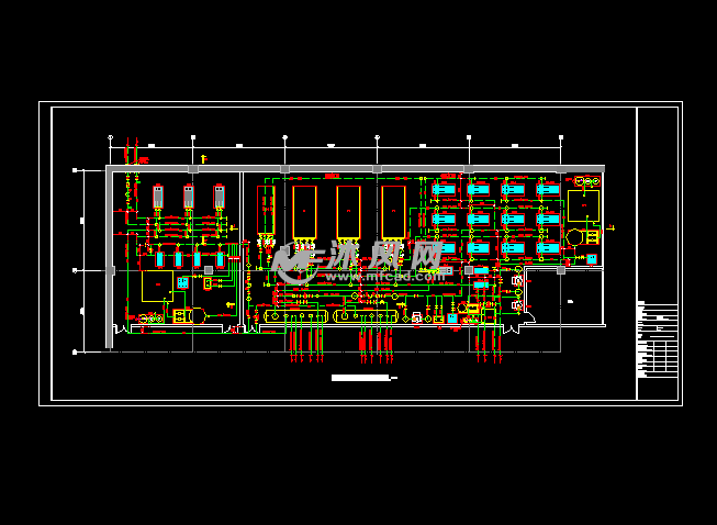 製冷機房,換熱站設備管道平面圖