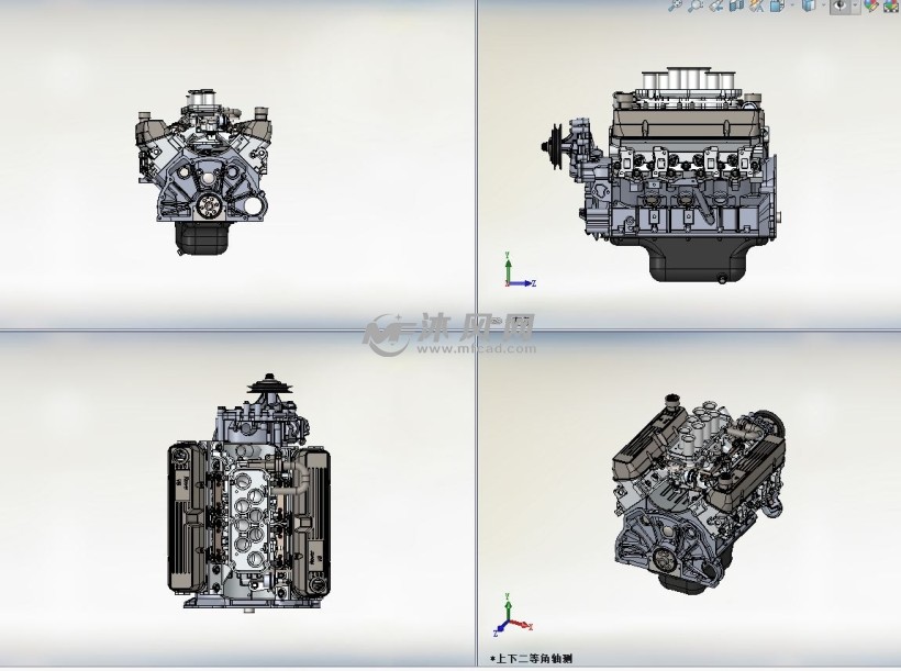 经典的v8发动机引擎详图 - 动力系统图纸 - 沐风网