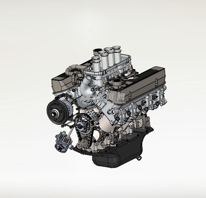 经典的v8发动机引擎详图 - 动力系统图纸 - 沐风网