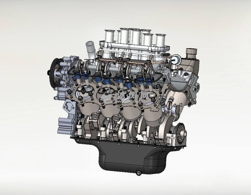 经典的v8发动机引擎详图