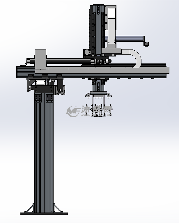 三坐标机械手模型设计 - 机器人模型图纸 - 沐风网