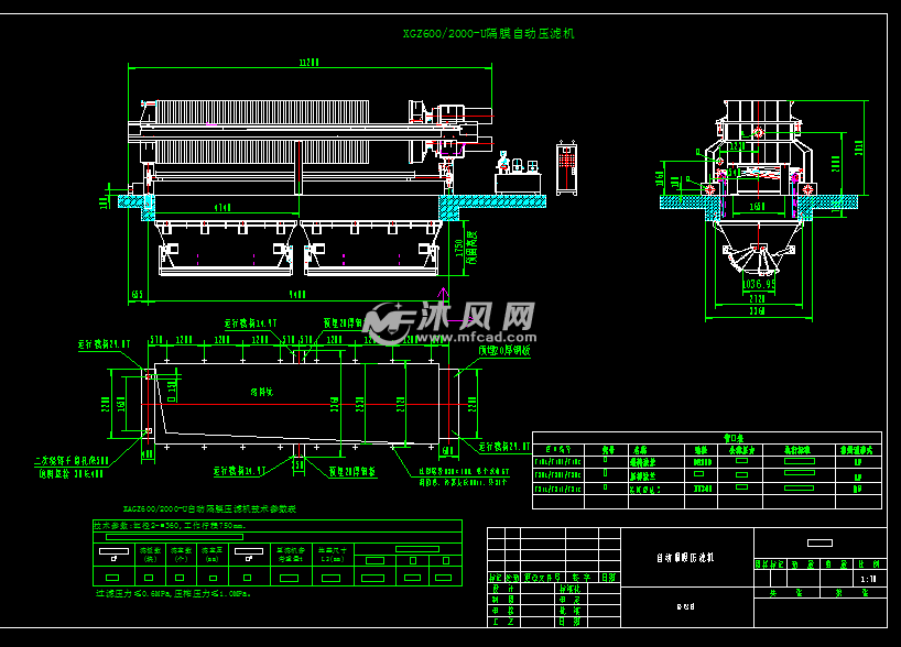 xgz2000自动隔膜压滤机布置图