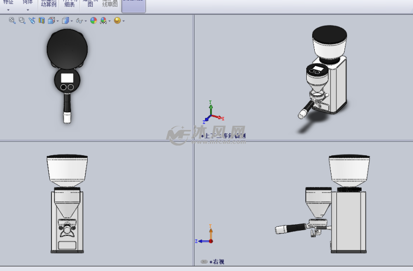 定制咖啡机设计模型三视图