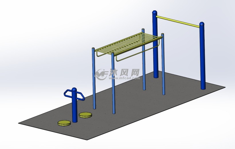 公園健身器材模型 - 運動器材圖紙 - 沐風網