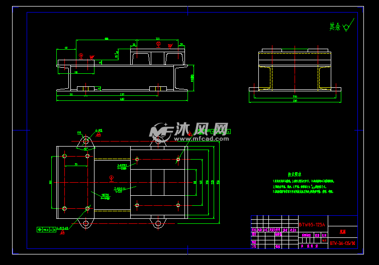 管道泵btw65125a底座图和装配图