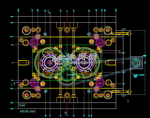 玩具旋钮模具2d结构设计图