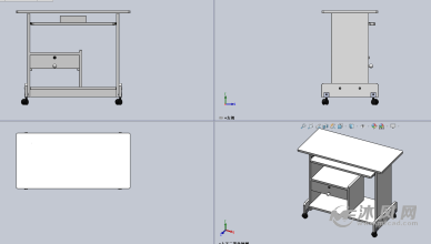工作桌三视图