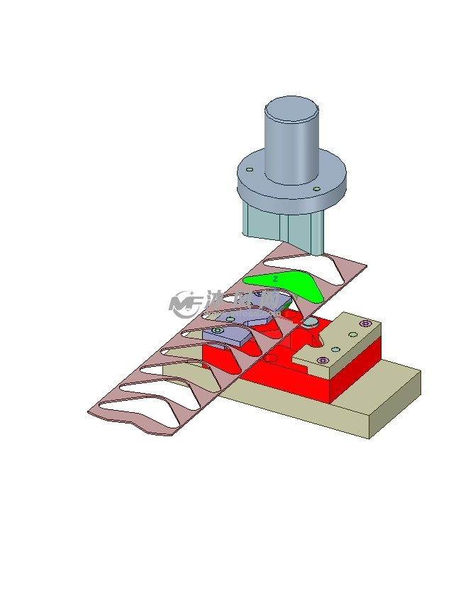 角形垫块开式落料模