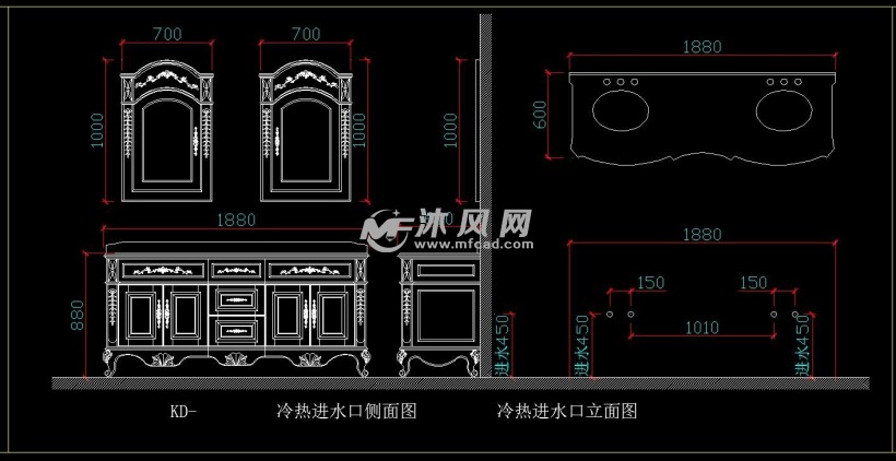 尺寸图浴室柜冷热水位图纸总揽雇佣ta 关注查看我的个作品龙儿骨2020