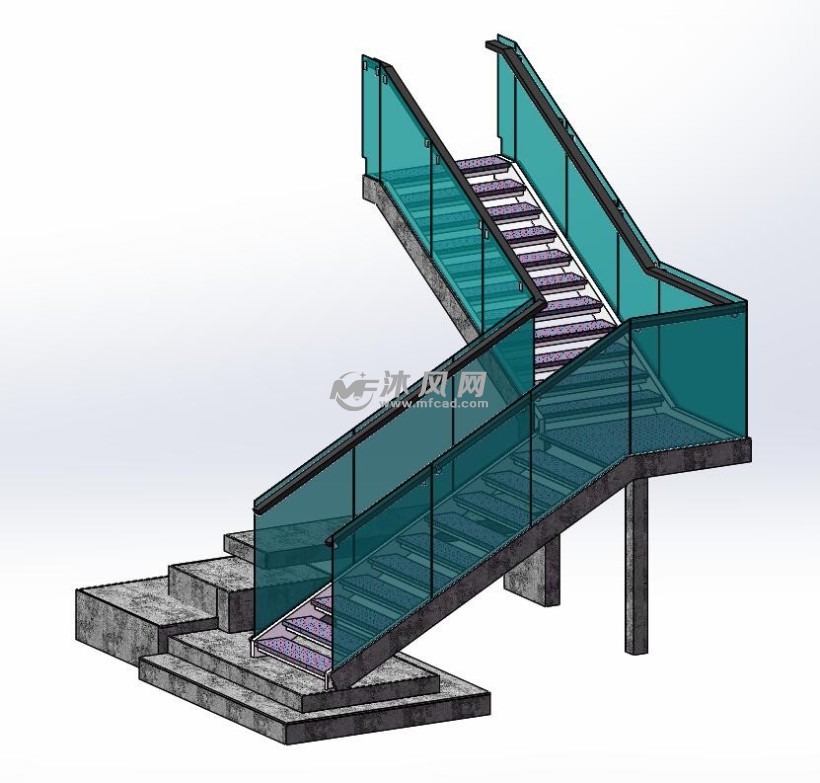 旋转楼梯三维视图