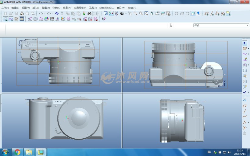 sony数码相机模型三视图