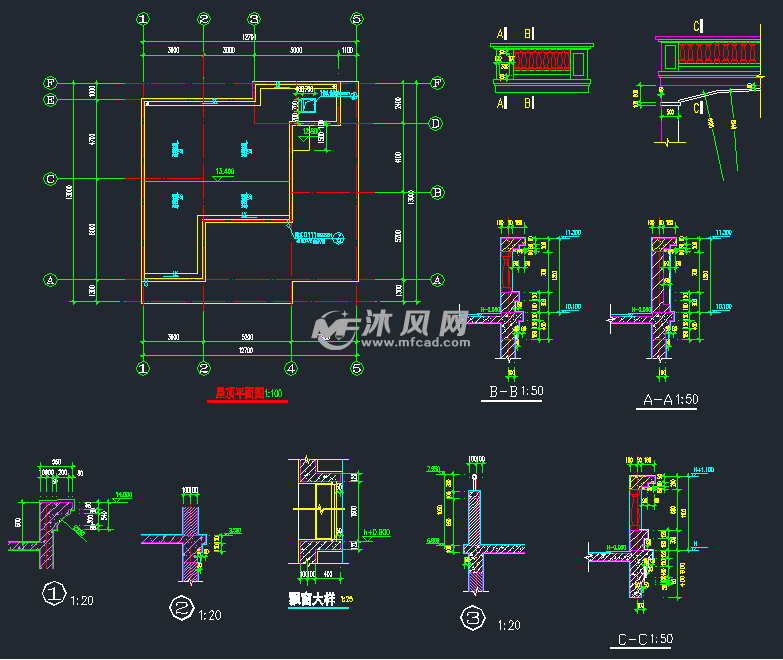 农村屋顶设计图农村一,二层平面图图纸中包含的文件下载咨询下载之前