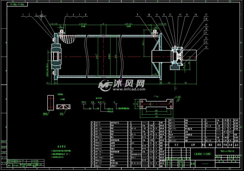 1010t起升机构用卷筒装配图纸