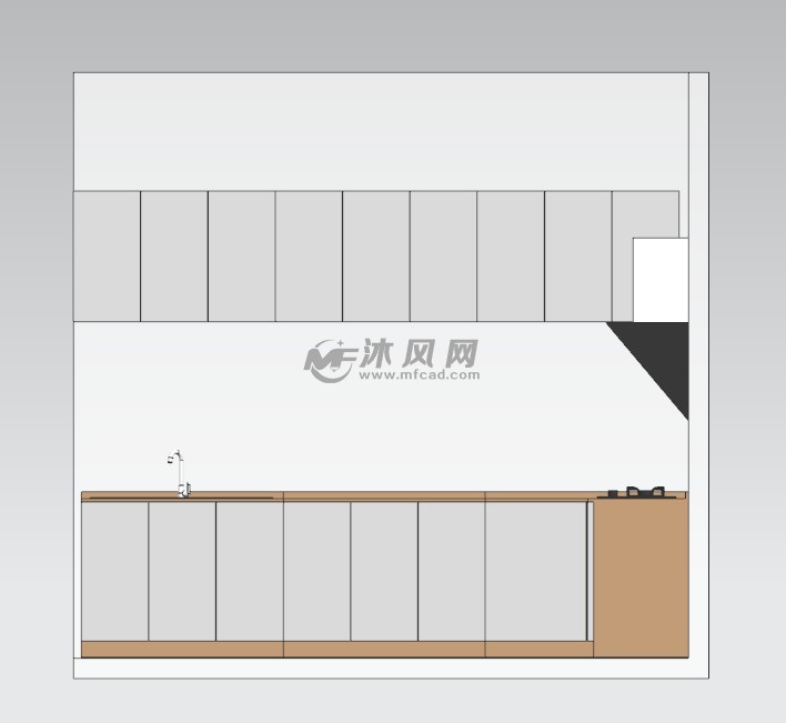 l型廚房櫥櫃模型設計