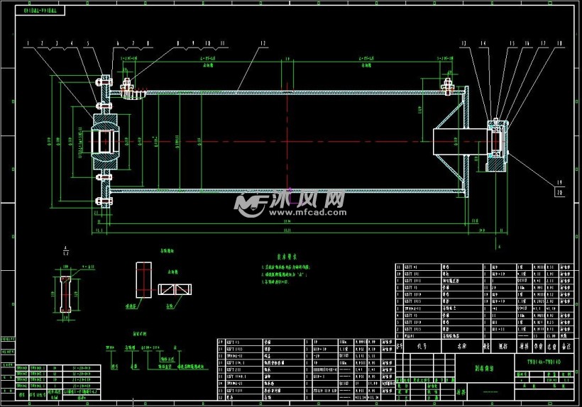 125125t起升卷筒装配图纸