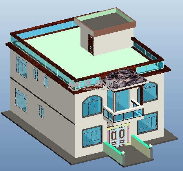 时尚农村别墅轴测图