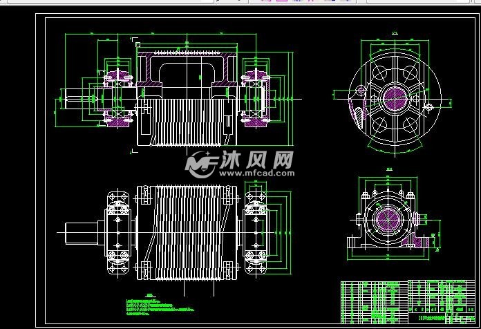 1000型动力牵引卷筒结构 - 工程机械/建筑机械图纸 - 沐风网