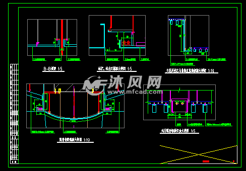 站厅弧形铝板灯盒大样图