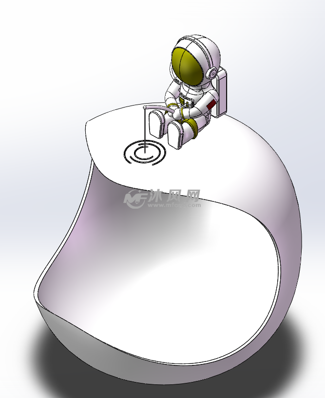 宇航员钓鱼 - 人体/动物模型图纸 - 沐风网