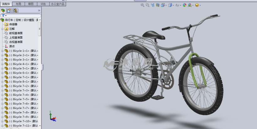 自行车设计模型树特征模型图