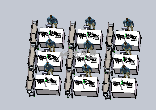 生产线车间俯视面